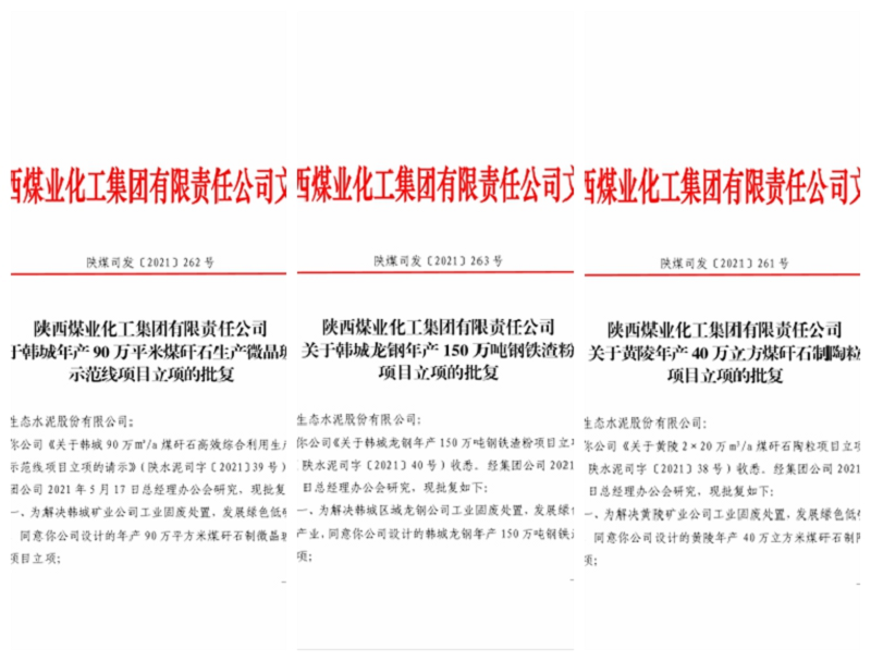 喜訊！生態(tài)水泥公司韓城、黃陵等三個(gè)固廢項目集中通過(guò)集團立項批復