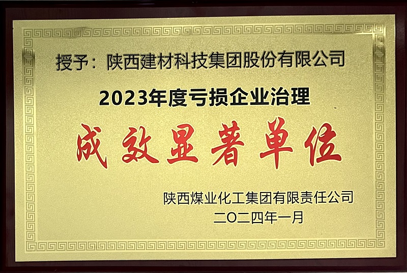 公司榮獲2023年虧損企業(yè)治理成效顯著(zhù)單位